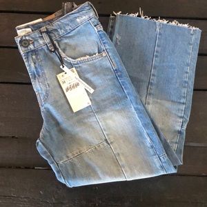 NWT Zara Patch Wide Leg Jeans